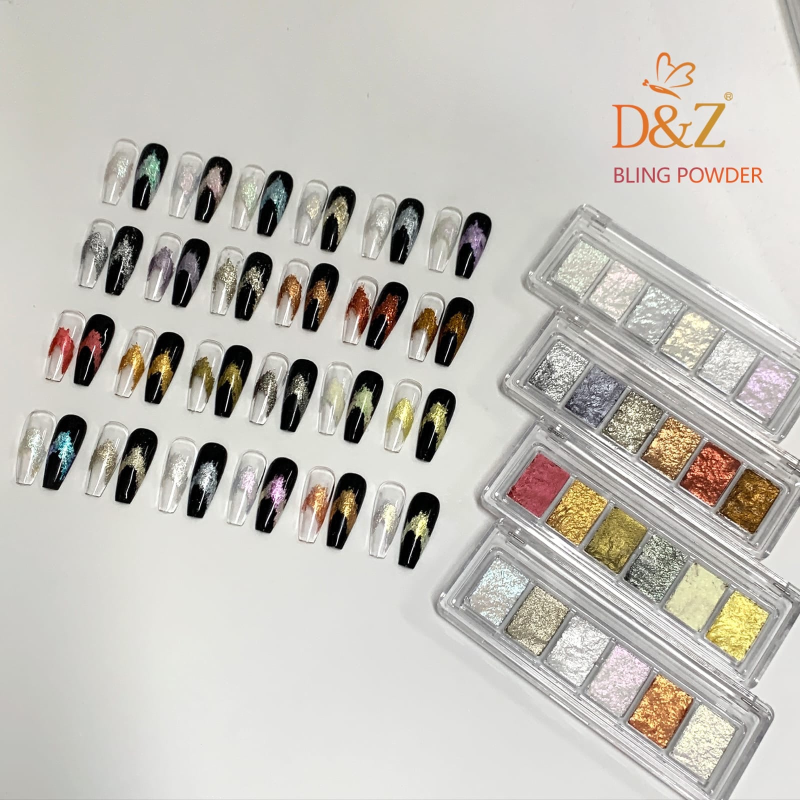 Paleta Glitter Flake Cremoso D&Z – Kit com 6 Cores | Pó